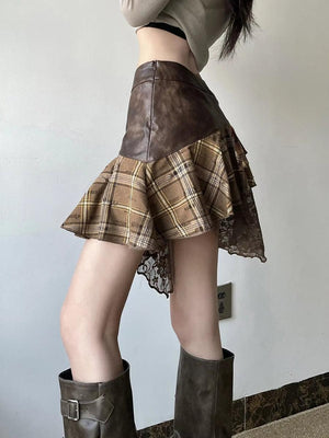 Fairy Grunge Patchwork Mini Skirt