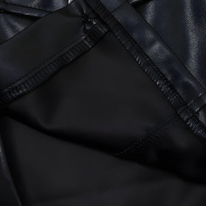 Faux Leather Cropped Jacket