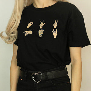 Hands Embroidered T-Shirt, Size S