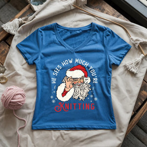 Don't Mess With Santa Lady V-neck
