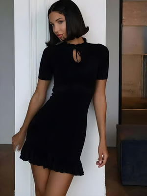 Soft Girl Ribbed Mini Dress