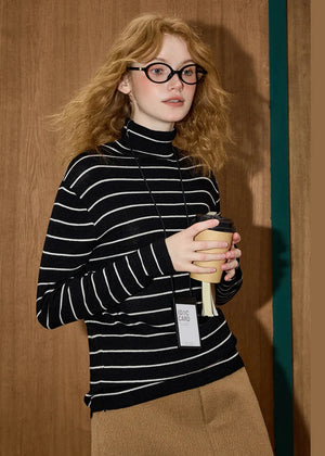Striped Turtleneck Top