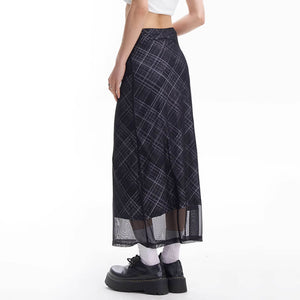 Less Conversation Plaid Maxi Skirt