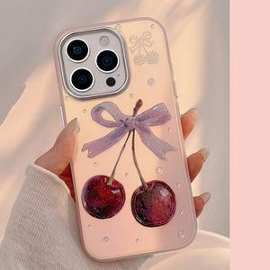 Cherry Rhinestone Y2K iPhone Case