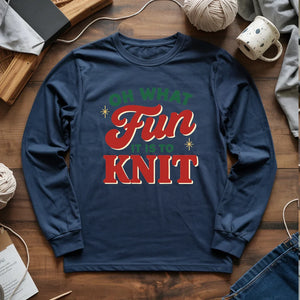 Fun It Is To Knit Long Sleeve T-shirt