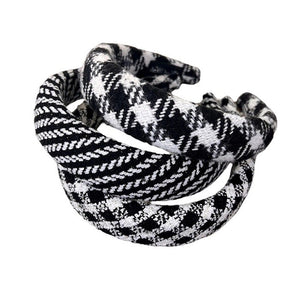 Preppy Plaid Tweed Headband