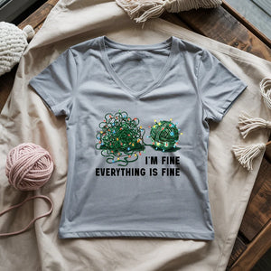 I'm Fine. Everything is Fine Lady V-neck