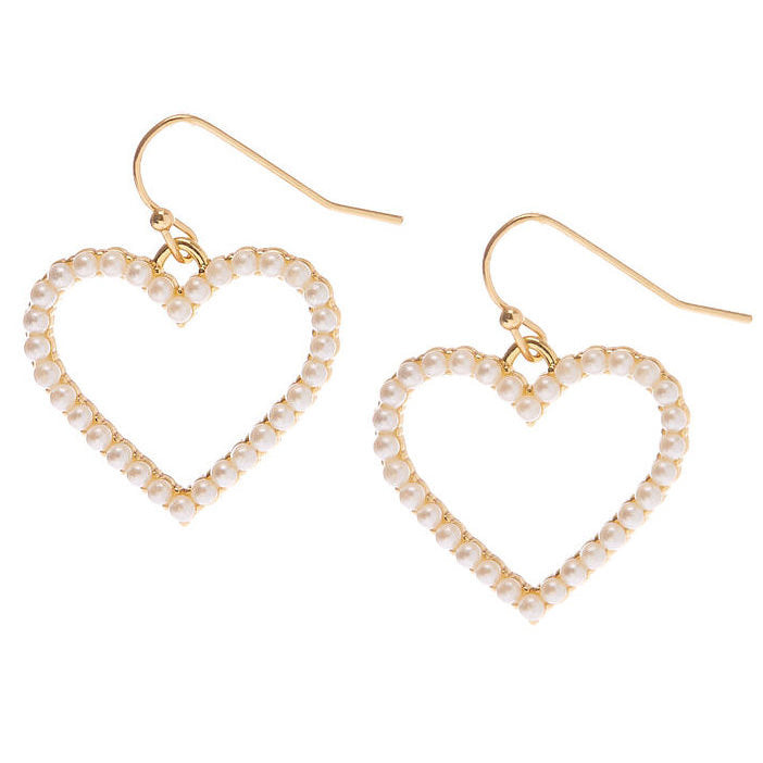Forbidden Hearts Pearl Hoops