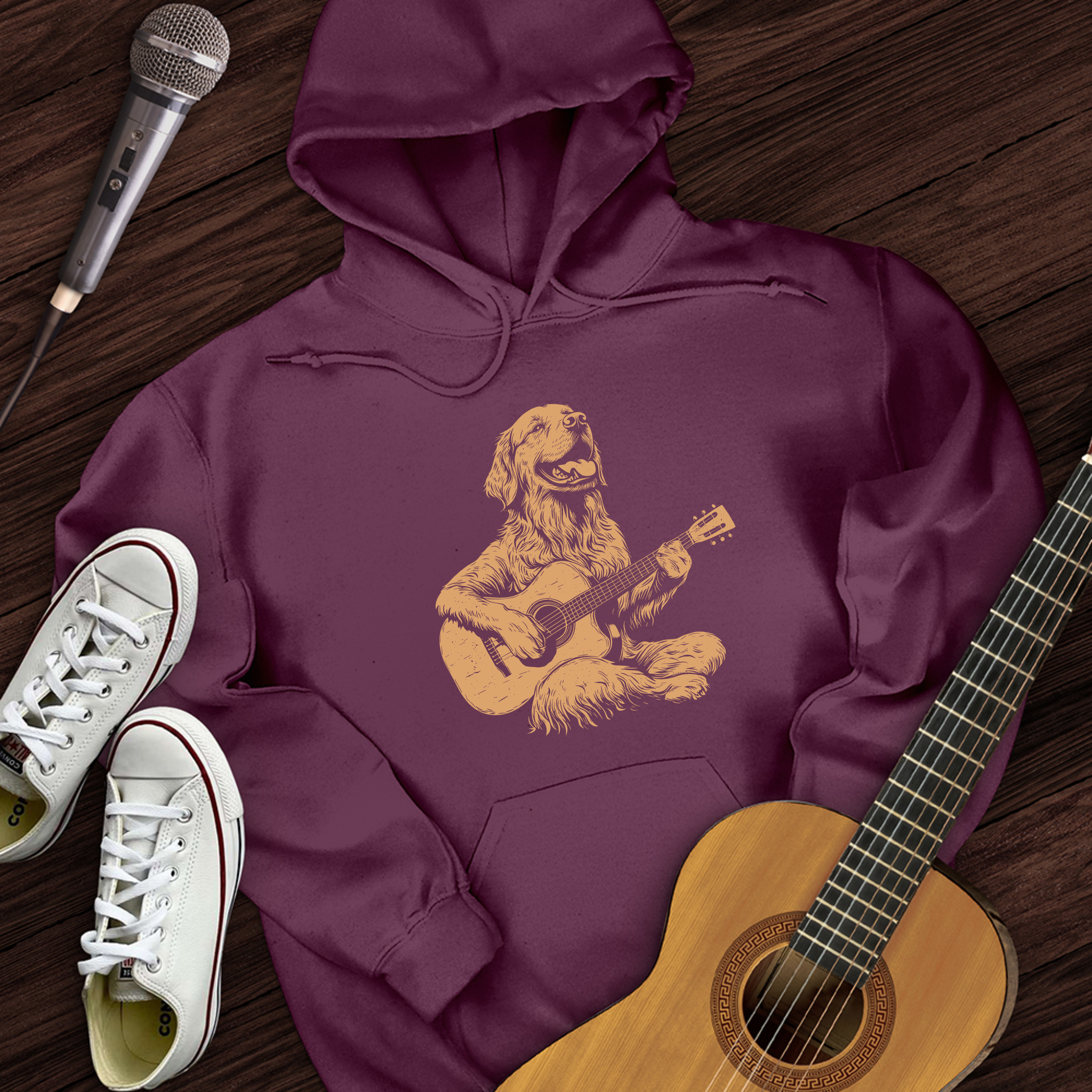 Golden Retriever Guitar Hoodie