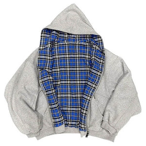 90s Plaid Reversible Hooded Jacket