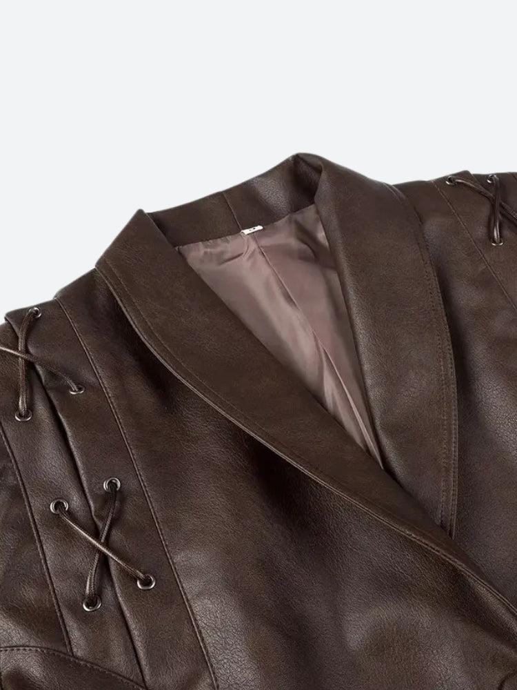 Asymmetric Faux Leather Jacket