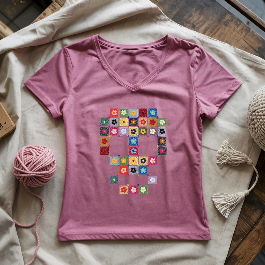 Granny Skull Lady V-neck