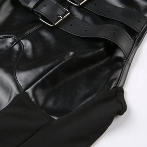 Cyberpunk Faux Leather Crop Top