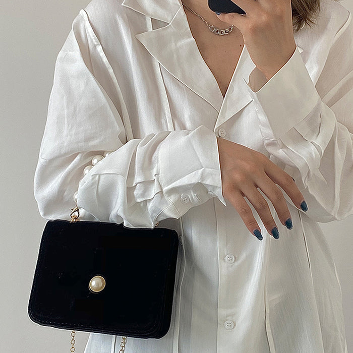 French Girl Pearl Chain Bag