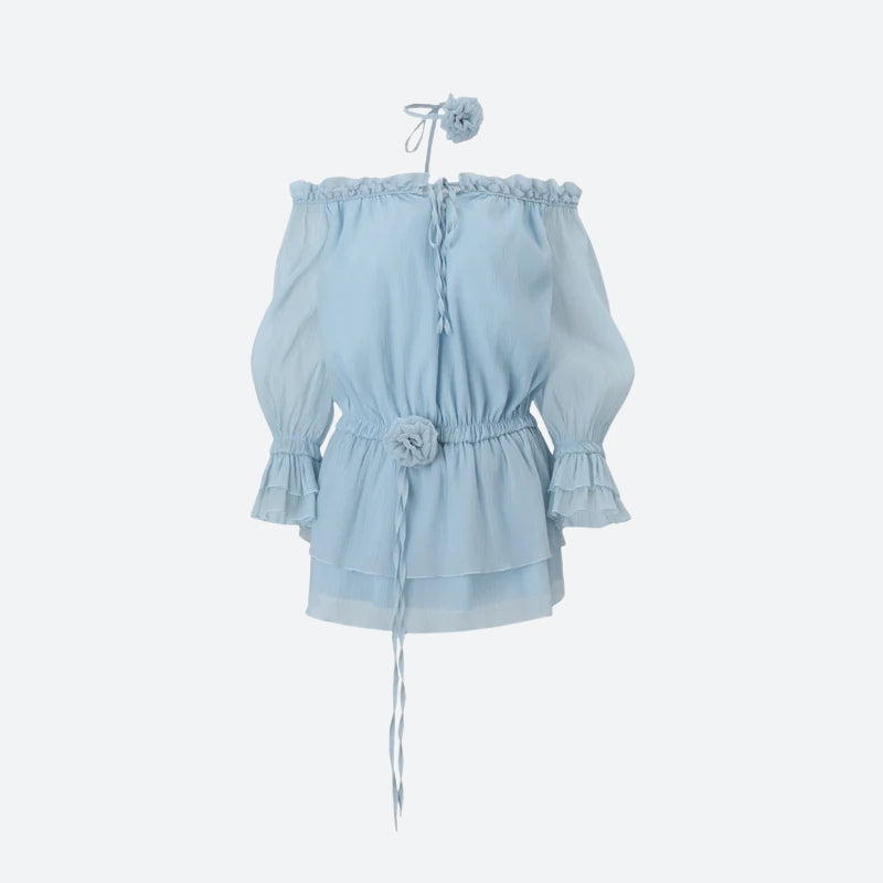 Off Shoulder Ruffled Mini Dress