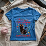 Meowy Christmas Lady V-neck