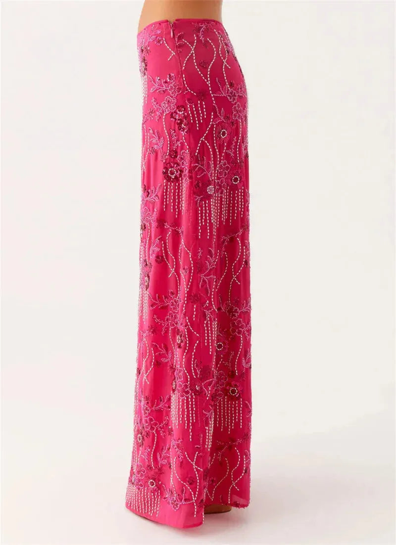 Sequin Embellished Maxi Skirt