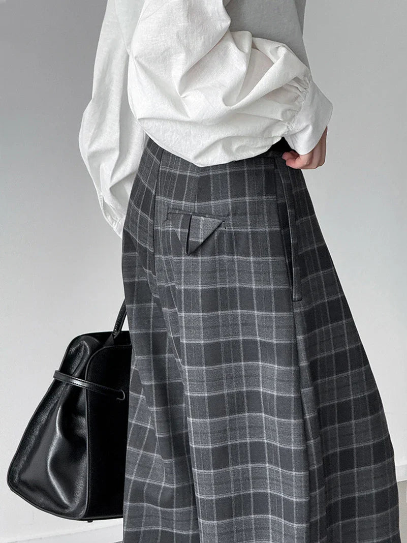 Ultra-Wide Plaid Pants