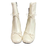 Balletcore Square-Toe Ankle Boots