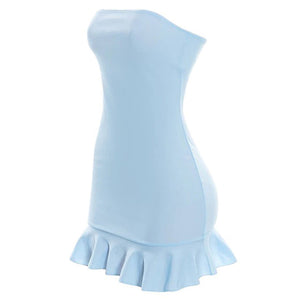 Baby Blue Off Shoulder Mini Dress