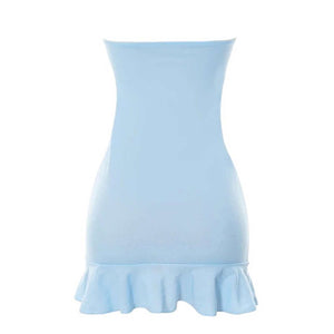 Baby Blue Off Shoulder Mini Dress