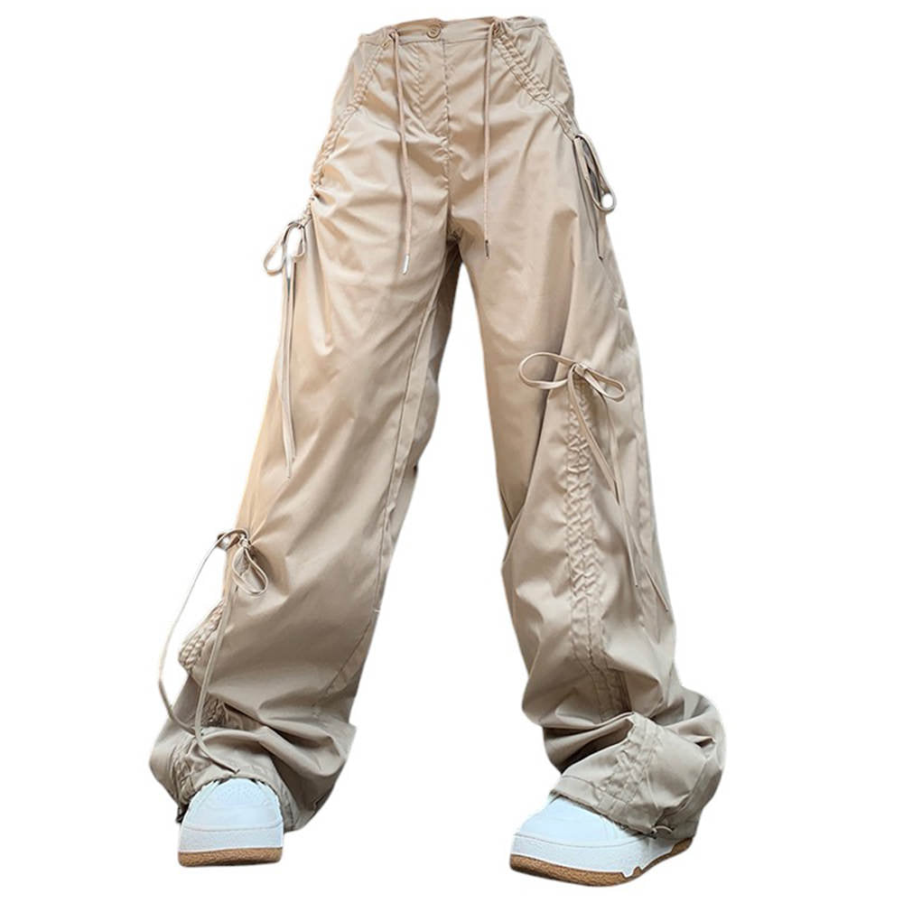 Soft Girl Bows Wide-Leg Cargo Pants