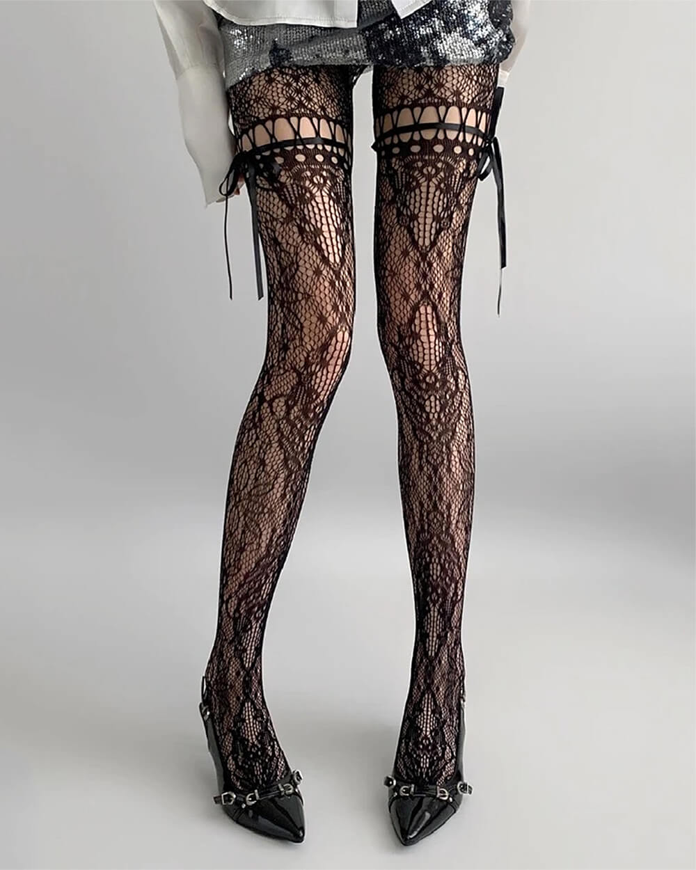 Coquette Bow Lace Tights