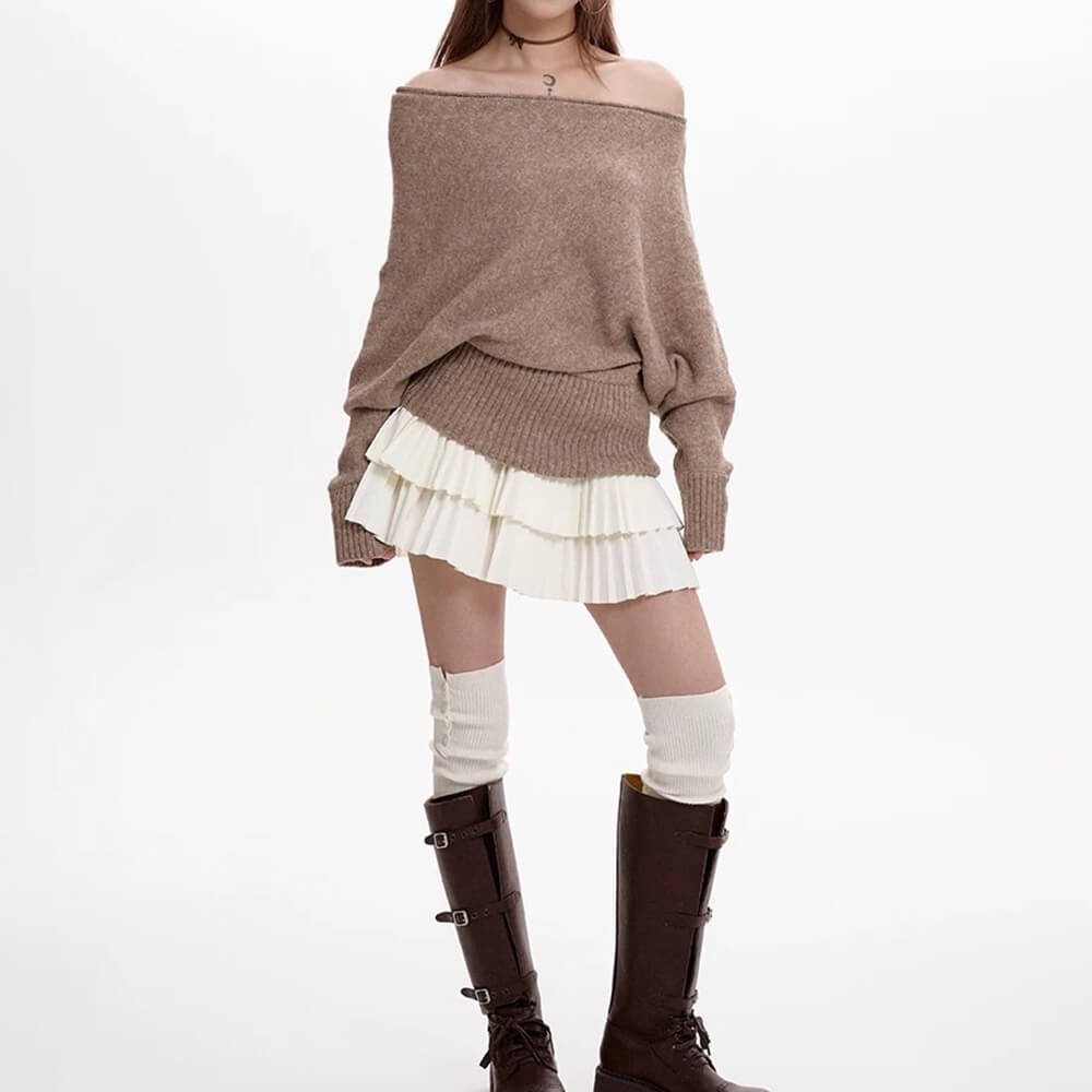 Cozy Days Off-Shoulder Loose Sweater