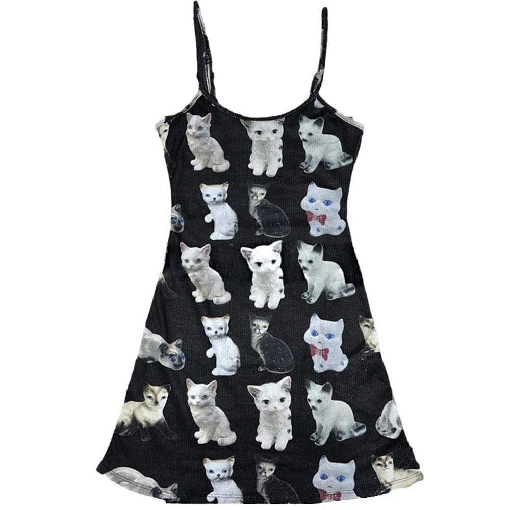 Cute Cats Print Y2K Mini Dress