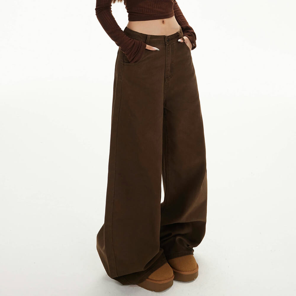 Downtown Girl Brown Baggy Pants