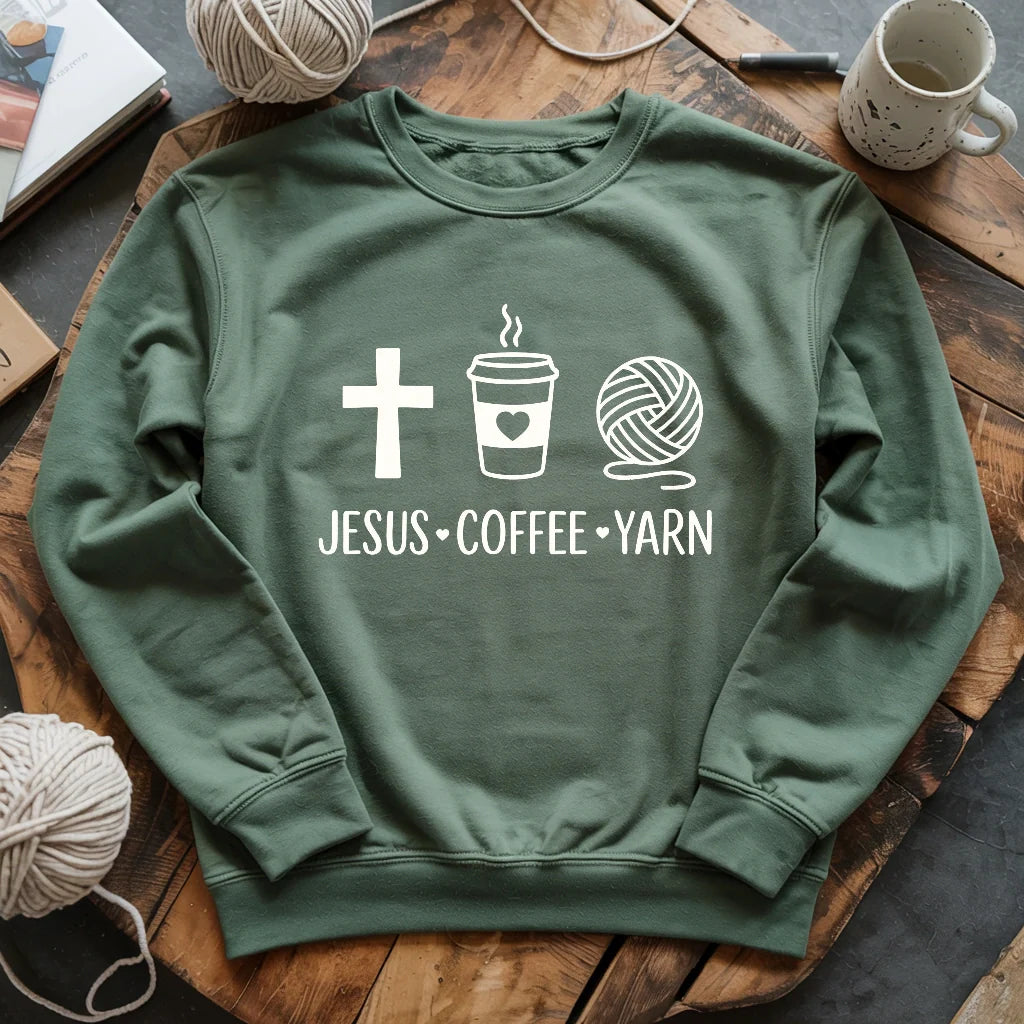 Jesus, Coffee and Yarn Sweatshirt