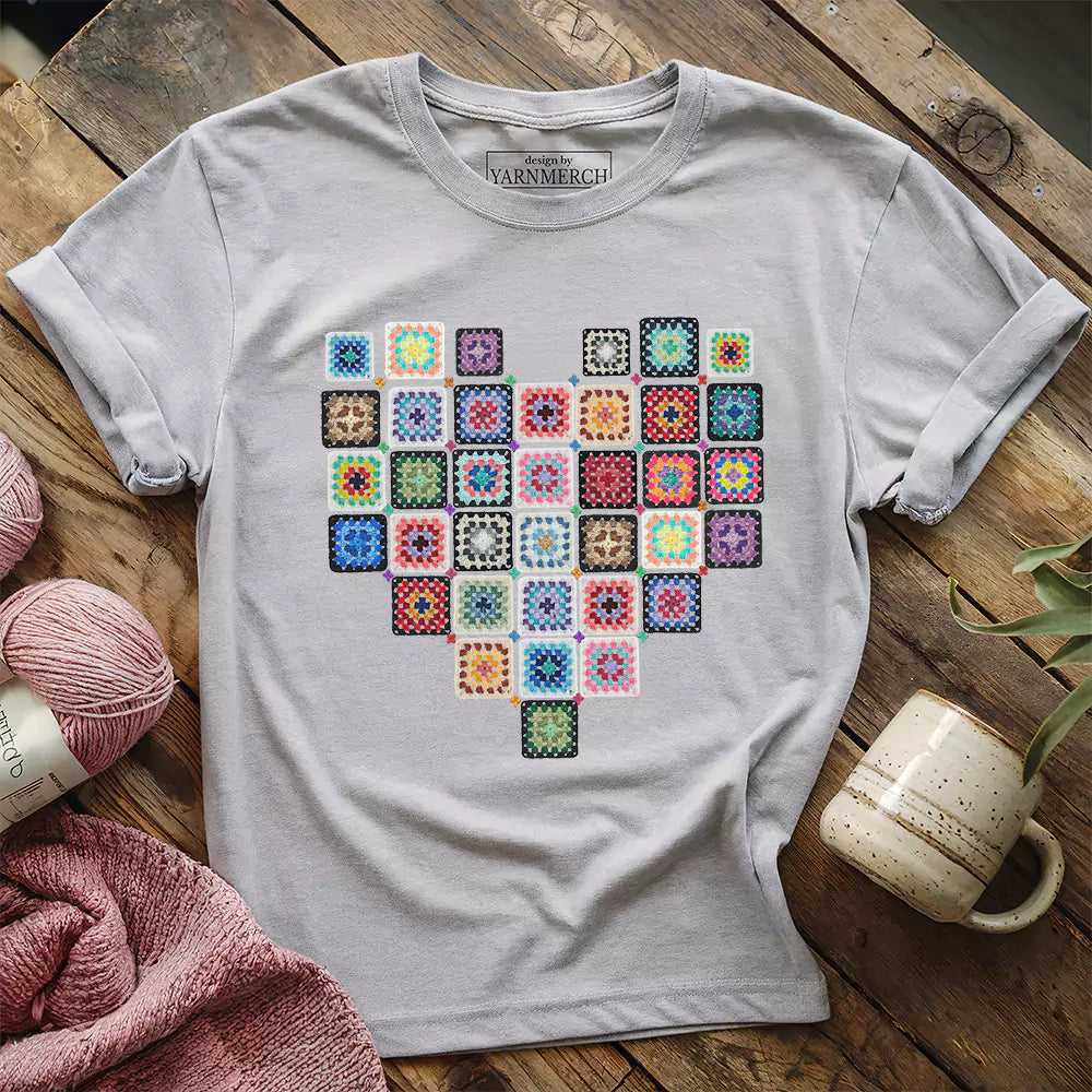 Granny Squares Heart T-shirt