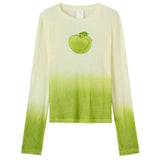 Green Apple Gradient Knit Top