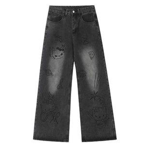 Grunge Aesthetic Cat Jeans