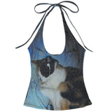 Headphones Kitty Halter Top