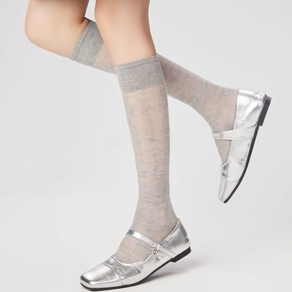 Softie Heart Thin Knee Socks