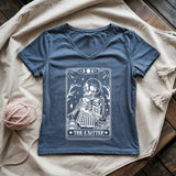 Knitter Tarot Card Lady V-neck