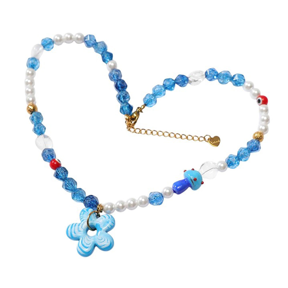Indie Kid Flower Beaded Necklace