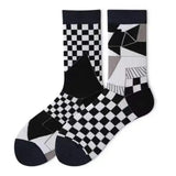 Monochrome Geometric Pattern Socks
