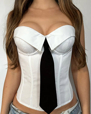 Office Siren Tie Corset Top