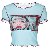 Paris Girl Mesh Y2K Baby Tee