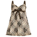 Preppy Aesthetic Plaid Mini Tank Dress