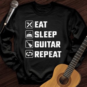 Eat, Sleep, Guitar, Repeat Crewneck
