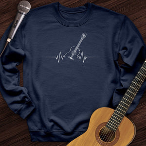 Acoustic Guitar Heart Beat Crewneck