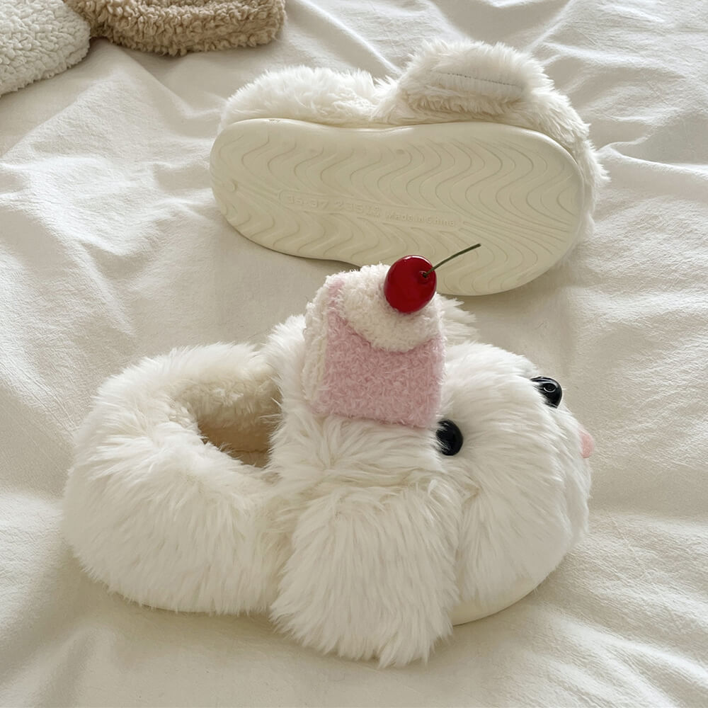 Puppy & Cake Fluffy Slippers