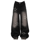 Rhinestone Star Wide Leg Jeans