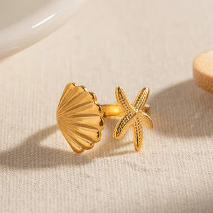 Shell and Starfish Ring