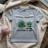 I'm Fine. Everything is Fine Lady V-neck
