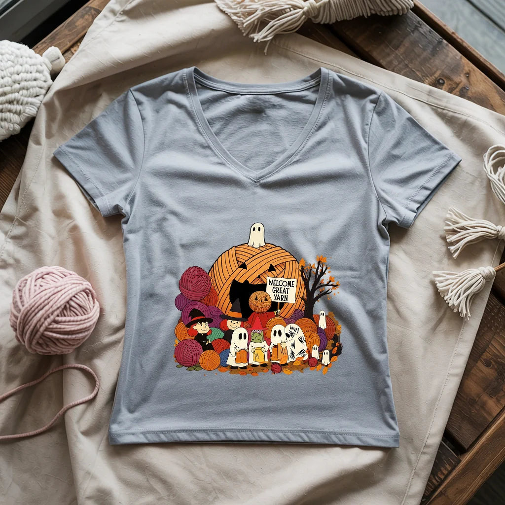 Welcome Great Yarn Lady V-neck