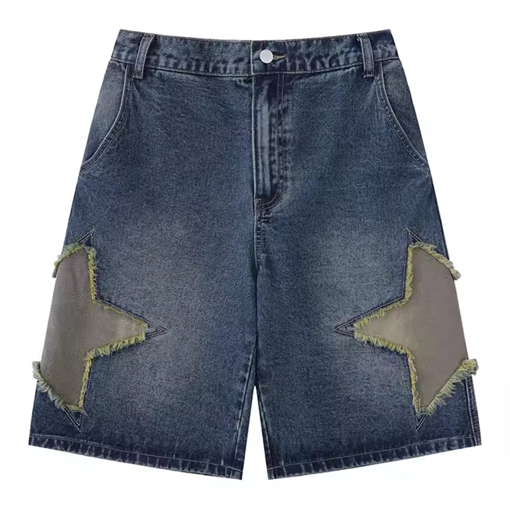 Star Patch Denim Shorts